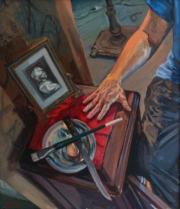 THIRD SMALL LESSON. oil on linen. 28''x25''. 1993.